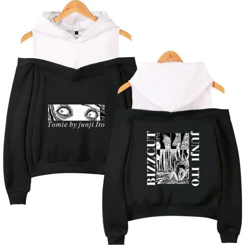 2021 Hot Sale Kpop Junji Ito Off-shoulder Hoodie Sweatshirt Women Girls Hooded Tracksuits Dropshipping High Quality Clothes