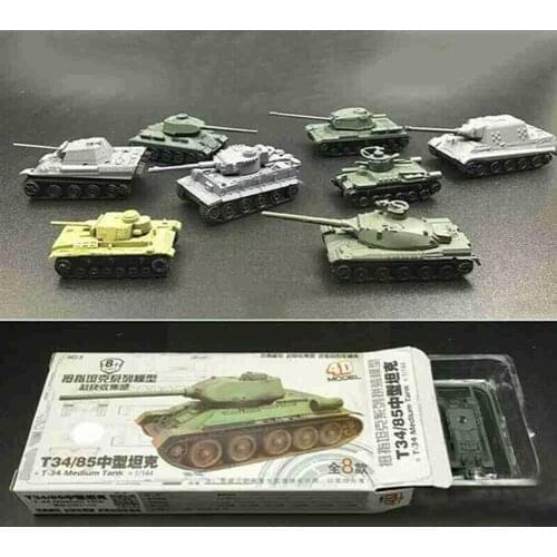 1/144 Scale 4d Assemble Model Panzerkampfwagen Army Amx-30main T-34/85 Bricks Battle Building War Military World C3r9