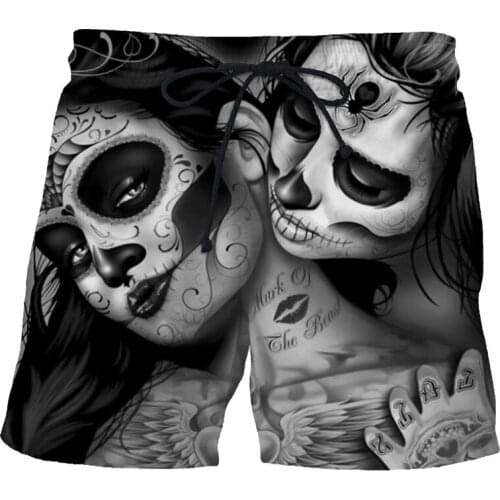 Mens Clothing 2021 Summer 3D Printed Pattern Skull Casual Swimming Beach Oversized for Adult Swimsuit Beach Short Panties
