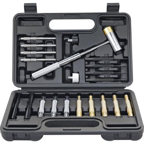 BESTNULE Roll Pin Punch Set, Made of Solid Material Including Steel Punch with Hammer for Gunsmiths, Jewelry and Watch Repair