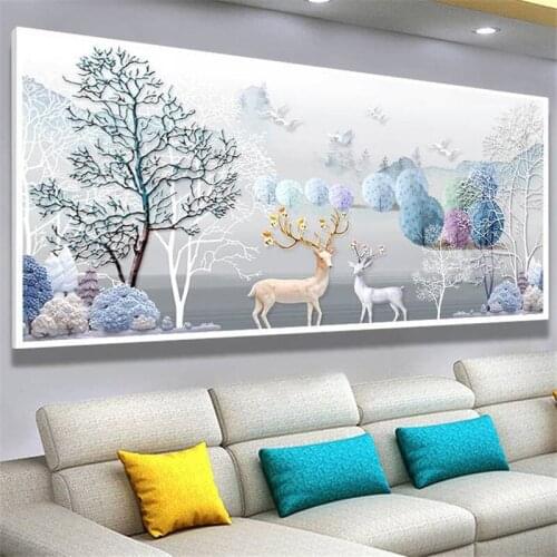 New elk diamond drawing big sitting room adornment animal series brick embroidery that hang a picture
