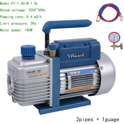 New High Quality 220V 150W 1.5L 2pa 5.4m3/h Vacuum Pump Rotary Vane Single Stage Air Pump for Air Conditioning Repair FY-1.5C-N