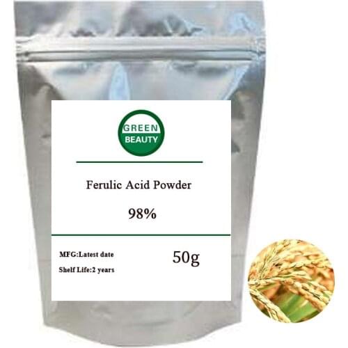Skin Whiten Ferulic acid Pure natural Rice Bran extract Rice shell extract Ferulic acid free shipping 50-1000g