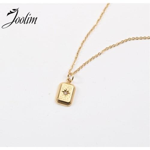 Joolim Jewelry PVD Gold Finish Symple Six-pointed star Pendant Necklace Stylish Stainless Steel Necklace