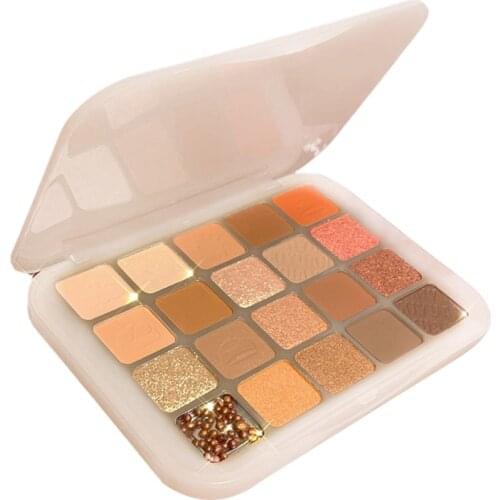 20-color Eyeshadow Palette Pearly Matte Sequin Glitter Eye Shadow Chestnut Earth Color Waterproof Long-lasting Cosmetic TSLM2