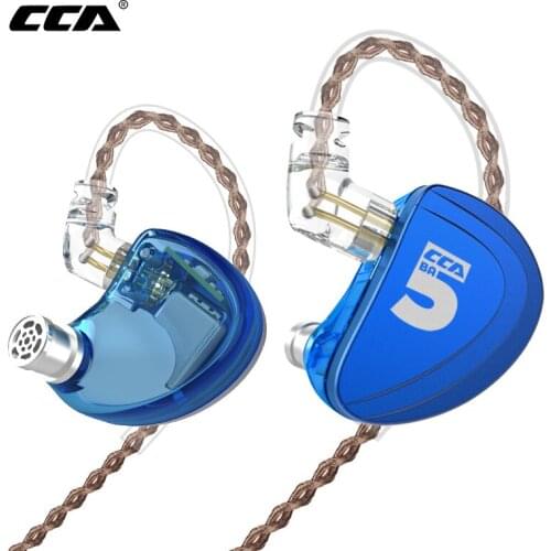 CCA A10 5BA Drive Units In Ear Earphone 5 Balanced Armature HIFI Monitoring Headset With Detachable Detach 2PIN Cable Headphones