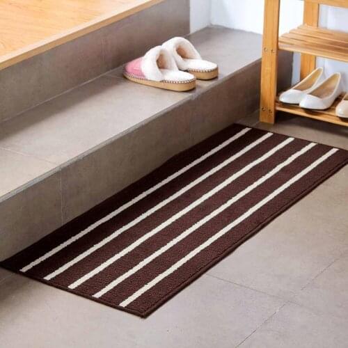 Non-Slip Classic Strip Bath Mat Toilet Floor Mat Water Dust Absorbing Bathroom Carpet Doormat Soft Breathable Kitchen Mat