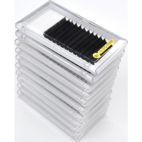 5 10 cases/ lot V Shape Auto-fan Eyelash Extension 0.07mm Thickness Lashes Soft Mink Eyelashes Fans Volume Lashes Natural Makeup
