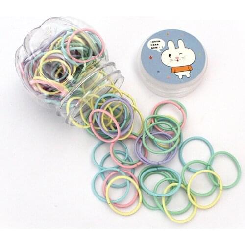 100 Pieces/Pumpkin Box 2cm Girl Baby Hair Tie Rubber Band 3cm Head Rope