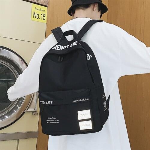 Large Capacity Backpack Men 2020 New School Bags for Teen Boy Male College Campus Korean High School Student Simple Backpack Ins