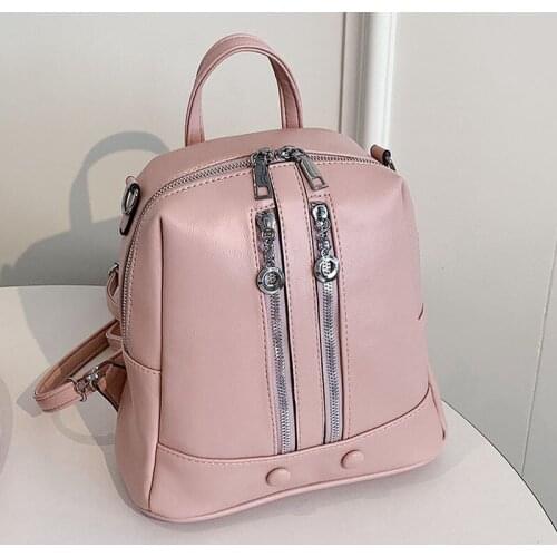PU Leather Backpack for Women Waterproof Bagpack Casual Female Small Backpacks Ladies Back Pack Multifunctional Travel Rucksacks