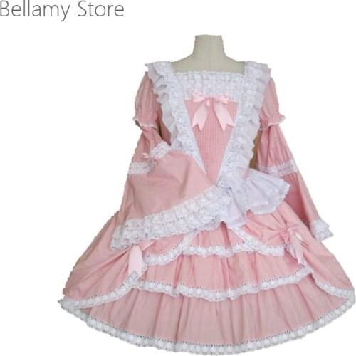 Gothic Lolita Classic Black Sleeves Flouncing Lace Dress