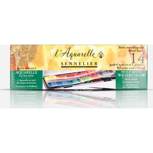 Sennelier Senior Artist Solid Professional Watercolor Pigment 14 Color Iron Boxed