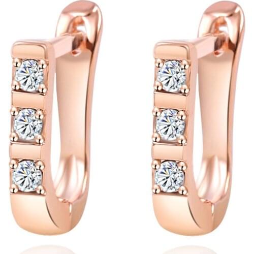 Women Casual Crystal Jewelry White Silver Gold Cubic Zircon Cz Wedding Jewelry Stud Earrings Fashion Jewelry For Women