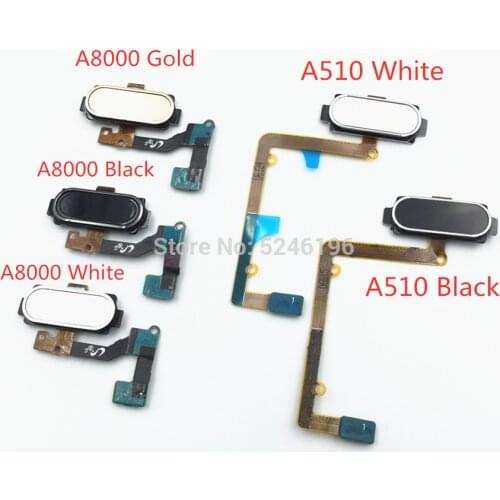 1pcs Home Return Key Menu Button Fingerprint Sensor Flex Cable For Samsung Galaxy A8000 A510 Gold white black Touch Repair Part