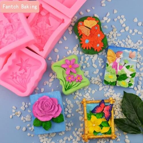 Butterfly Girl Flowers Rose Wedding Silicone Mold For DIY Soap Candle Cake Baking Mould Handmade Craft Clay Resin Art