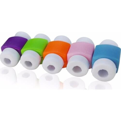 2000pcs Silicone USB Cable Protector Earphone Plastic Cord Wire Cover Data Charger line Protective Sleeve For iphone 6s 7 8 plus