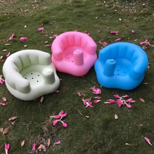 Baby Dining Room Chair Bathroom Inflatable Sofa Baby Learning Sit Chair Baby Waterproof Chair Infant Bath Stool Inflatable Toys