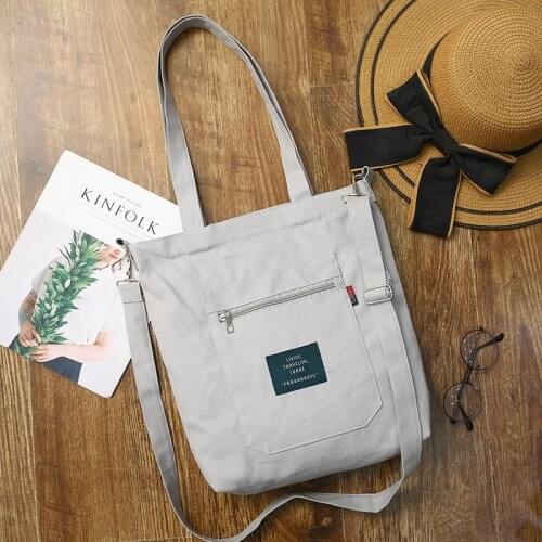 Tote Bags Fashion Zipper Women Handbags Soft Canvas Bag Large Capacity Women Shopping Bag Casual Hasp Ladies One Shoulder