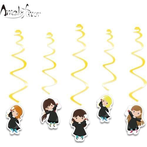 Graduation Girls Theme Ceiling Hanging Swirl Decoration Event Birthday Girl Students Congratulations Party Decorations Supplies