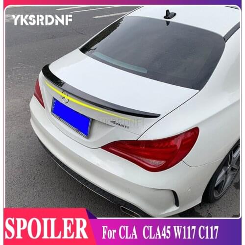 YKSRDNF For M-B CLA Spoiler CLA45 W117 C117 ABS Fiber Rear Trunk Wings Colorless Spoiler Cla 200 250 260 2014 2015 2016