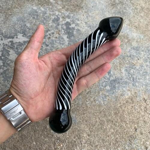 Zebra Double Ends Anal Dildo Plug Pyrex Glass Butt Plug Butt Beads Sex Toys for Women Men Masturbation Erotic Sex Products Ass