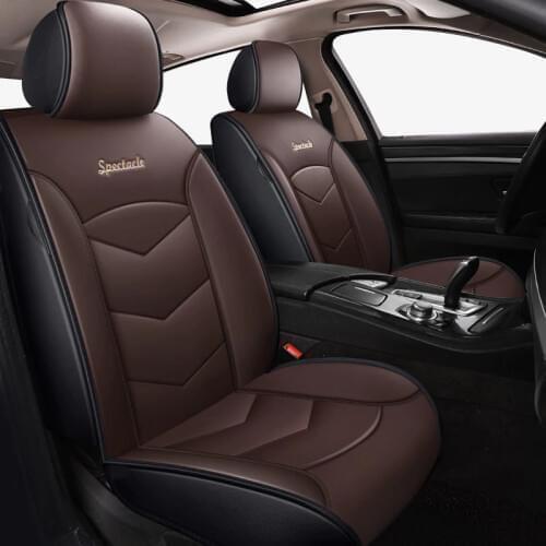 Yellow Leather Car seat covers For ford ranger px1 fiesta 2016 f150 usa mondeo mk4 s max kuga alfombra de coche must accessories