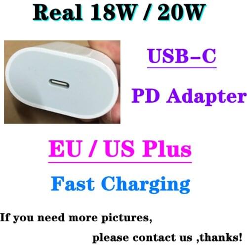 10pcs/lot Real 20W 18W PD Adapter EU USB-C Fast Charging For 12 mini 11 Pro Max USB Type C Quick Charger Universal Home Charger