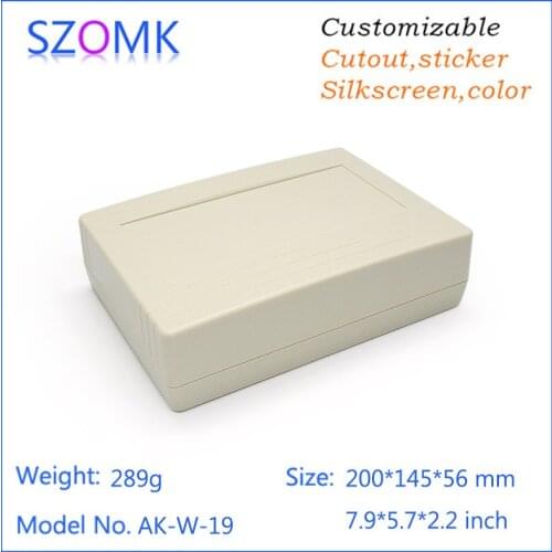 10pcs a lot szomk abs material good qualtity plastic enclosure white color electronics equipment 200*145*56mm