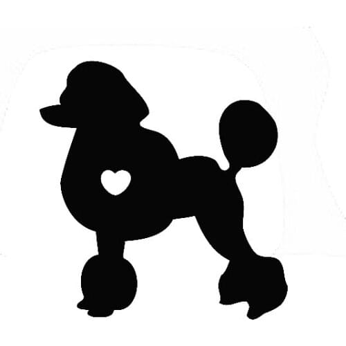 12x11cm I Love Poodle Dog Animal Black/white dog Car Sticker waterproof decals Car Styling Accessories Window Decor CL019
