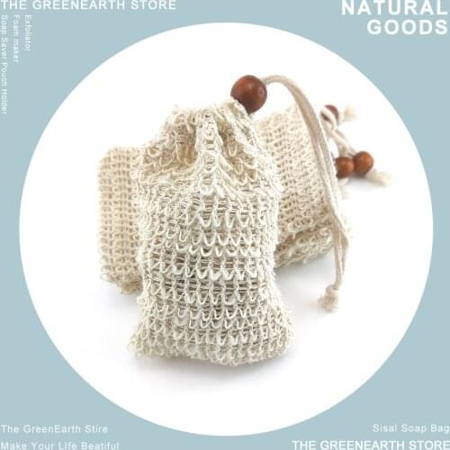 5Pcs Natural Exfoliator Sisal Soap Bag Blister Foam Maker Ramie Fiber Mesh Soap Store Froth Bubble Maker Mesh Net Bag Soap Saver