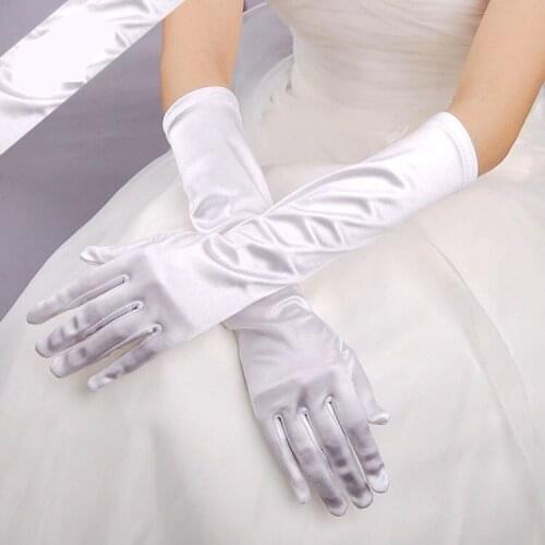 Satin Elbow Length Bride Gloves Wedding Dresses Glove Performance Banquet Festival For Brides Maid Womens Female Girls Gift