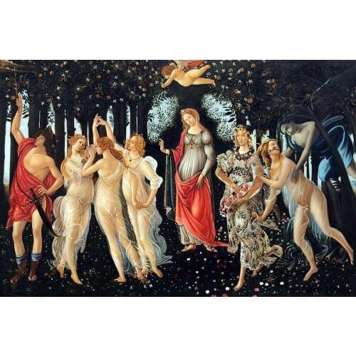 Large Oil Painting Hand Painted Primavera by Sandro Botticelli Wall Art Painting for Living Room Home Decoration Portrait