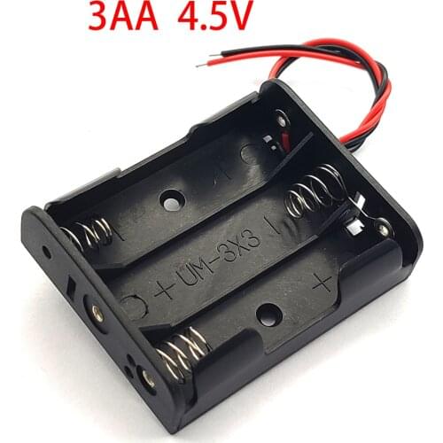 AA Size Power Battery Storage Case Plastic Box Holder With Leads 3AA Battery Case 3*AA Battery Box 4.5V DIY