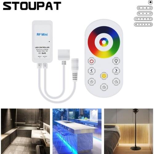 DC5-24V RF Wireless Touch Remote Controller for 3528 5050 Single Color CCT RGB RGBW RGBWW LED Strip Light Dimmer Tape Lights