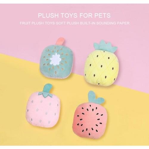 Pet Cats And Dogs Bite Interactive Plush Fruit Soft Cute Toy Resistant Play Toys Plush For Dogs Home Pets Teetn Cleaning Product