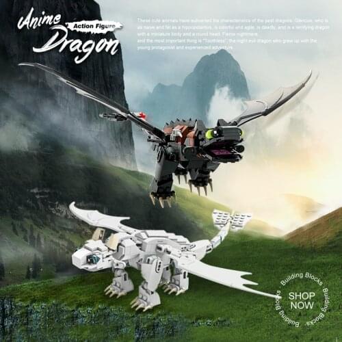 Moc How To Train Your Dragoned Toothless Block Dinosaur Anime Action Figures Model Creative Ideal Bricks Toys For Children Gifts