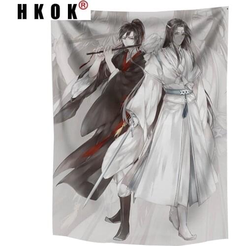 HKOK Cartoon Martial Arts Tapestry Wall Hanging Mural Background Wall Rugs Beach Towel Fabric Blanket Dorm Living Home Decor