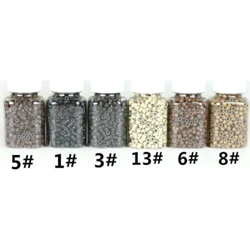 500 Pcs 5.0mm*3.0mm Microring Con Vite Silicone Micro Rings/beads for Hair Extensions 5 Colors Optional Hair Extensions Tools