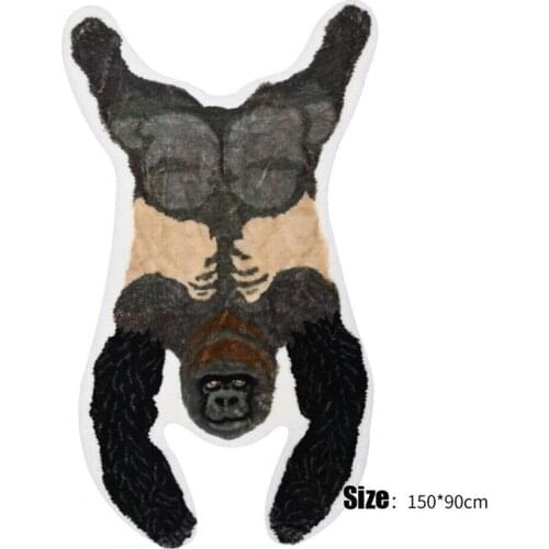 Nordic Style Cute Animal Printed Rug Panda Leopard Tiger Printed Giraffe Lion Shape Faux Skin Carpet Plush Antiskid Carpet