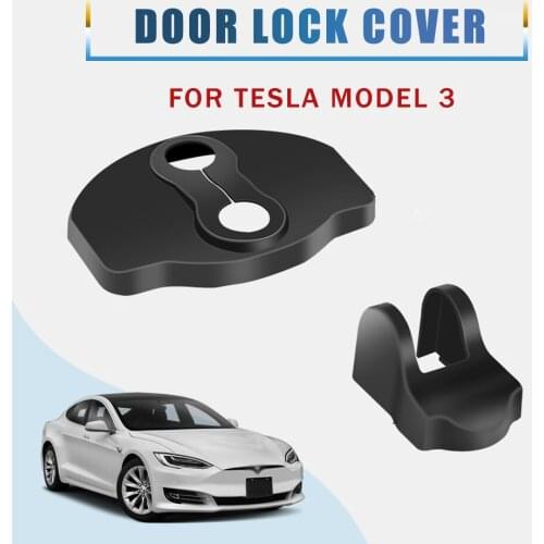 Car Door Lock Cover for Tesla Model 3 2017-2020 Car Door Lock Cover ABS Protection Cap 6pcs / Set