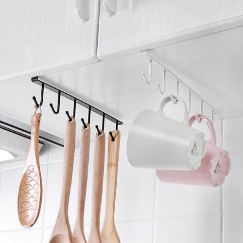 Bathroom Kitchen Cookware Storage Shelf Holders Metal Under Shelf Mug Cup Kitchen Organizer Hanging Rack Holder Towel Brush