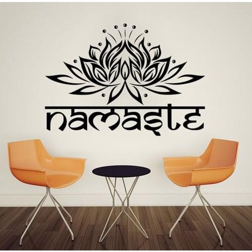 Lotus Vinyl Wall sticker Yoga studio Waterproof Decals Namaste Wall Decal Yoga Studio Removeable Vinyl Decor Stickers G225