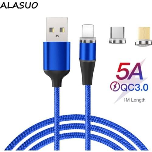 5A Magnet Usb Cable Type C Cable For Xiaomi 11 Micro USB Charger braided wire Cable Mobile Phone Cable Magnetic Charging Cord