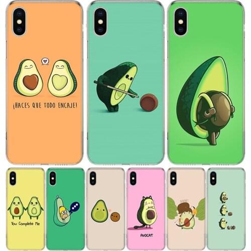 Cute avocado Art Print Phone Case for Apple iphone 11 12 Mini Pro XR X Xs Max 7 8 6 6s Plus 7G 6G 5G 5S 5 SE + Customize Cover C