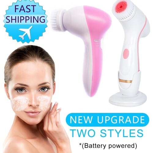 Face Cleansing Brush Set Facial Exfoliating Vibrator Massager Waterproof Remove Blackhead Acne Machine 5 6 in 1 Face Cleanser