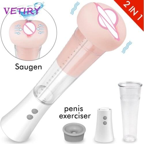 Aircraft Pussy Penis Delay Training Realistic Vagina Penis Pump Penis Enlargement Electric Male Masturbator Cup Sex Toys For Men