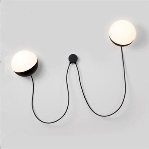 Modern Creative Glass Ball Wall Lamp for Foyer Bed Room Aisle Decor Designer Iron Glass Porch Lamp 1907