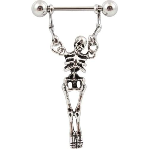 New Fashion Sexy Stainless Steel Skull Nipple Rings for Women Body Piercing Jewelry