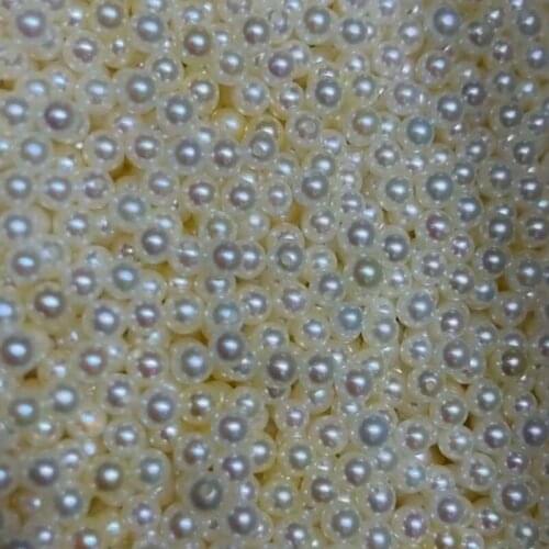 New Loose Pearls Freshwater Half Drilled White 2.5-3mm Round Lots 100PCS